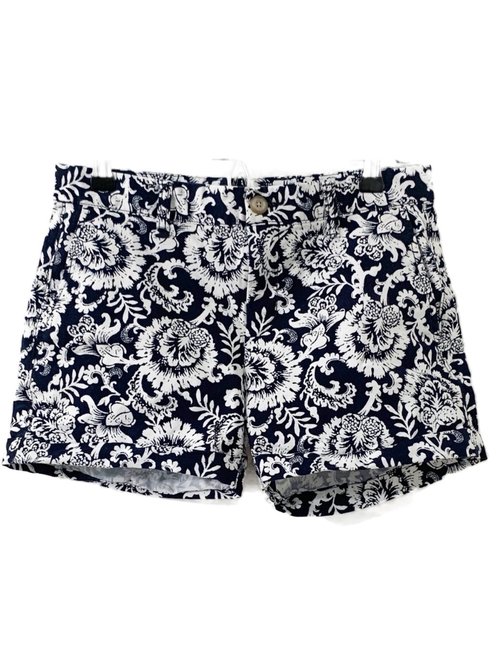 Gap The Girlfriend 4” Short Khakis by Gap Floral Pattern Blue White 🟦⬜️